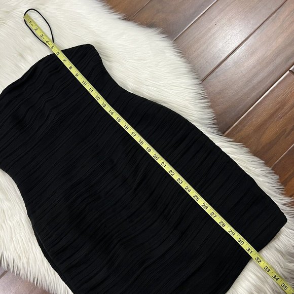 Free People X Fame and Partners Size 2 Black Crinkle Ruched Mini Dress - Picture 3 of 10